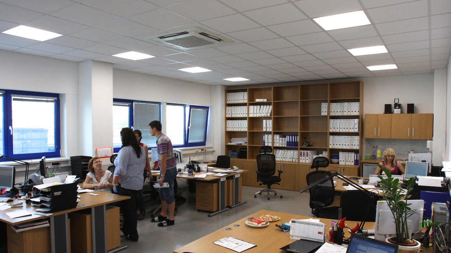 LED illuminance of office area